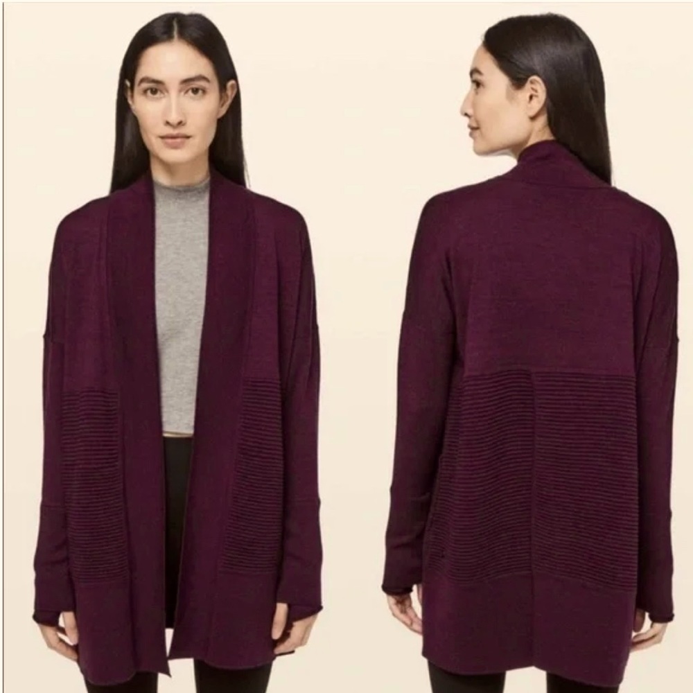 Lululemon Merino Wool Wrap Sit In Lotus Garnet Burgundy Maroon
